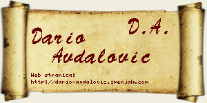 Dario Avdalović vizit kartica
